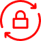 An icon of a lock with a continuous circular motion